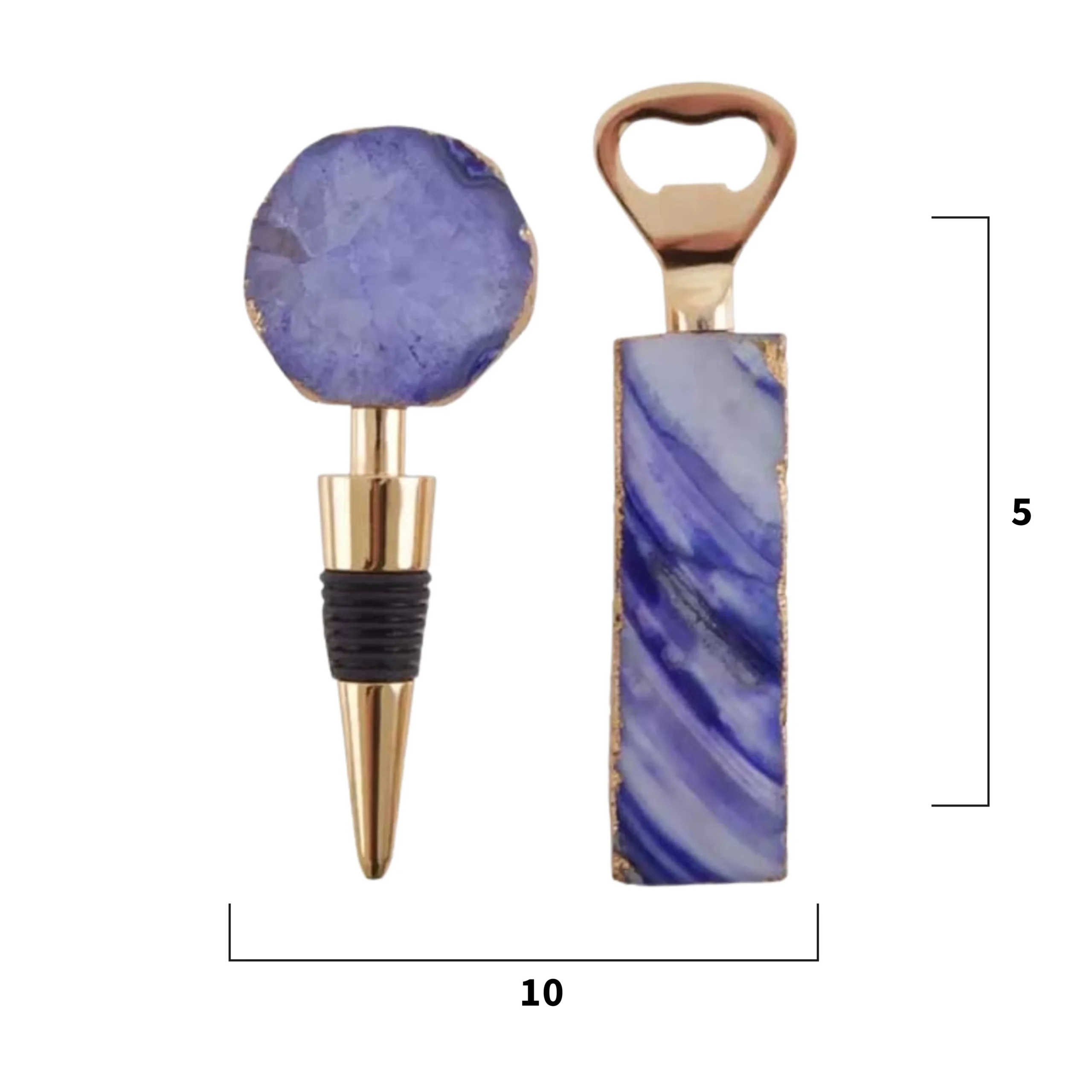 Agate Bottle Opener & Stopper Set - Image 2