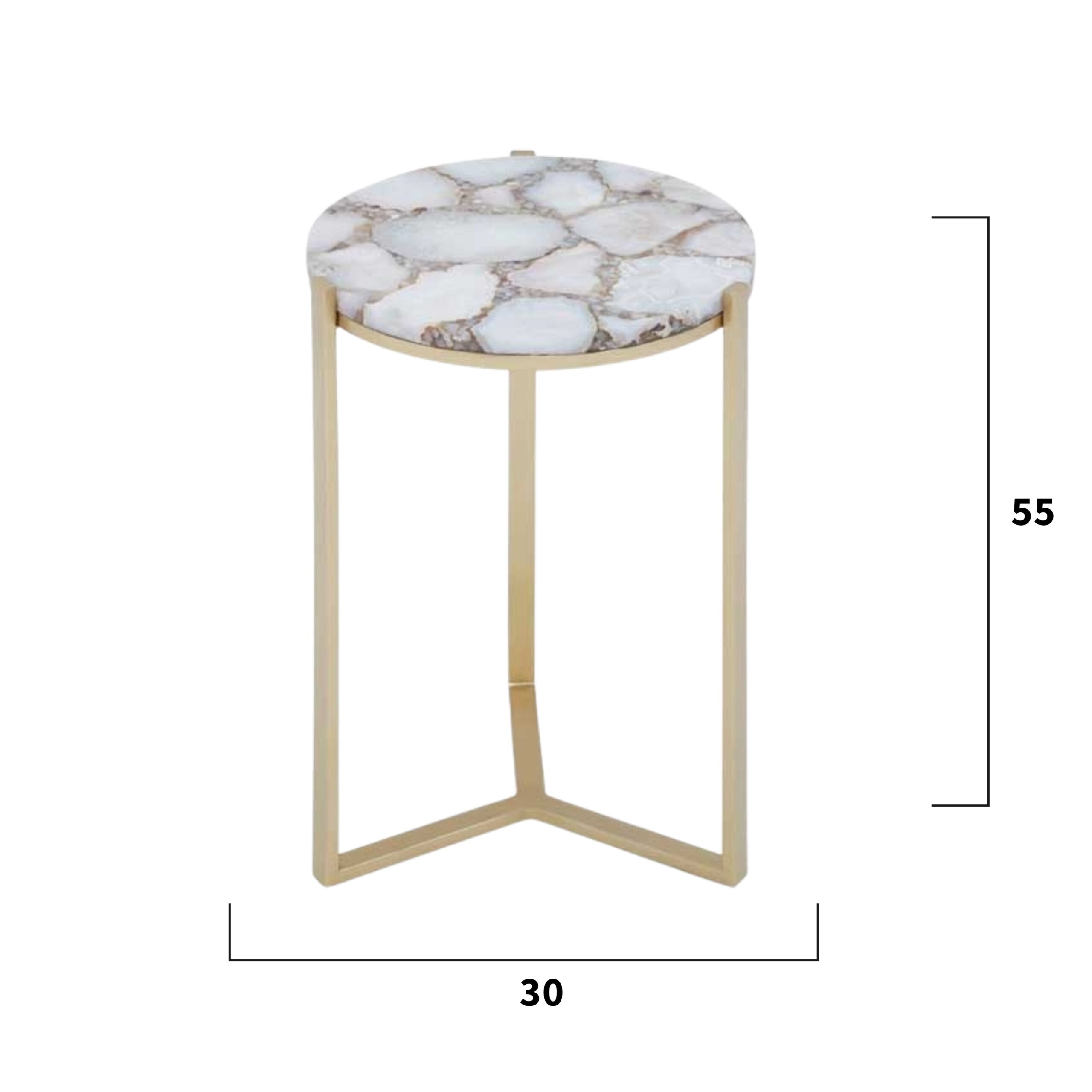 Ivory & Gold Agate Side Table - Image 5
