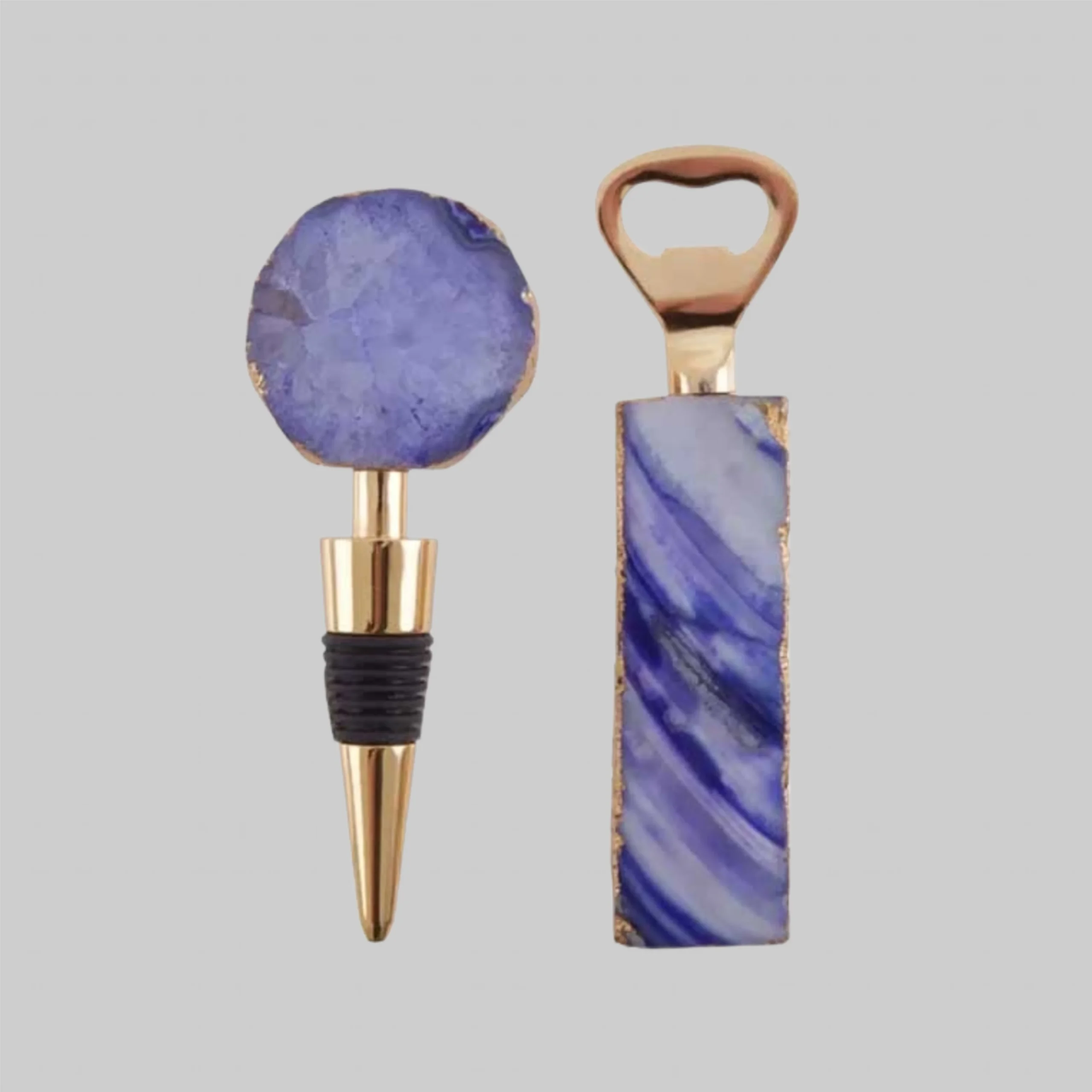 Agate Bottle Opener & Stopper Set - Image 3