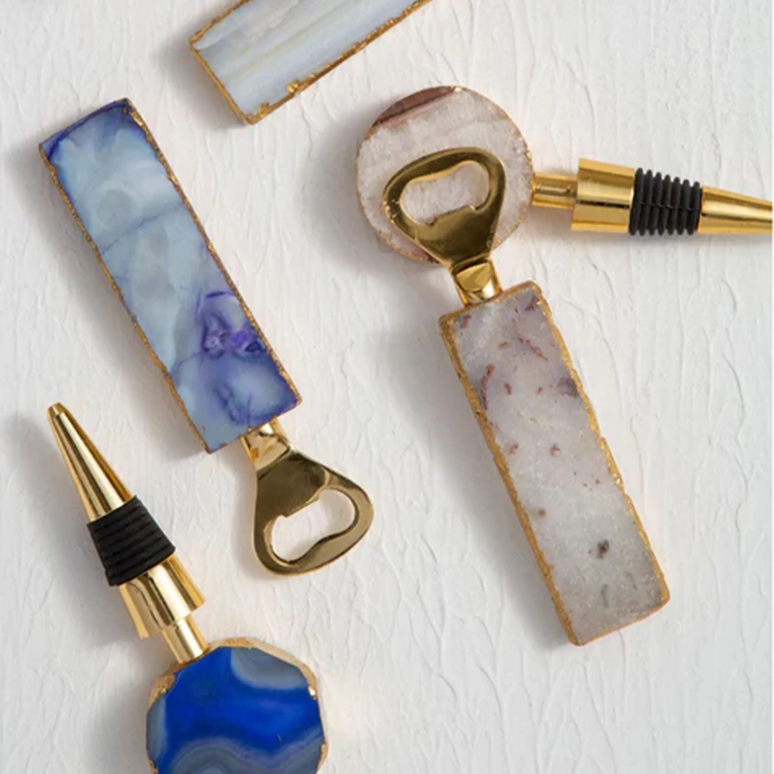 Agate Bottle Opener & Stopper Set - Image 4