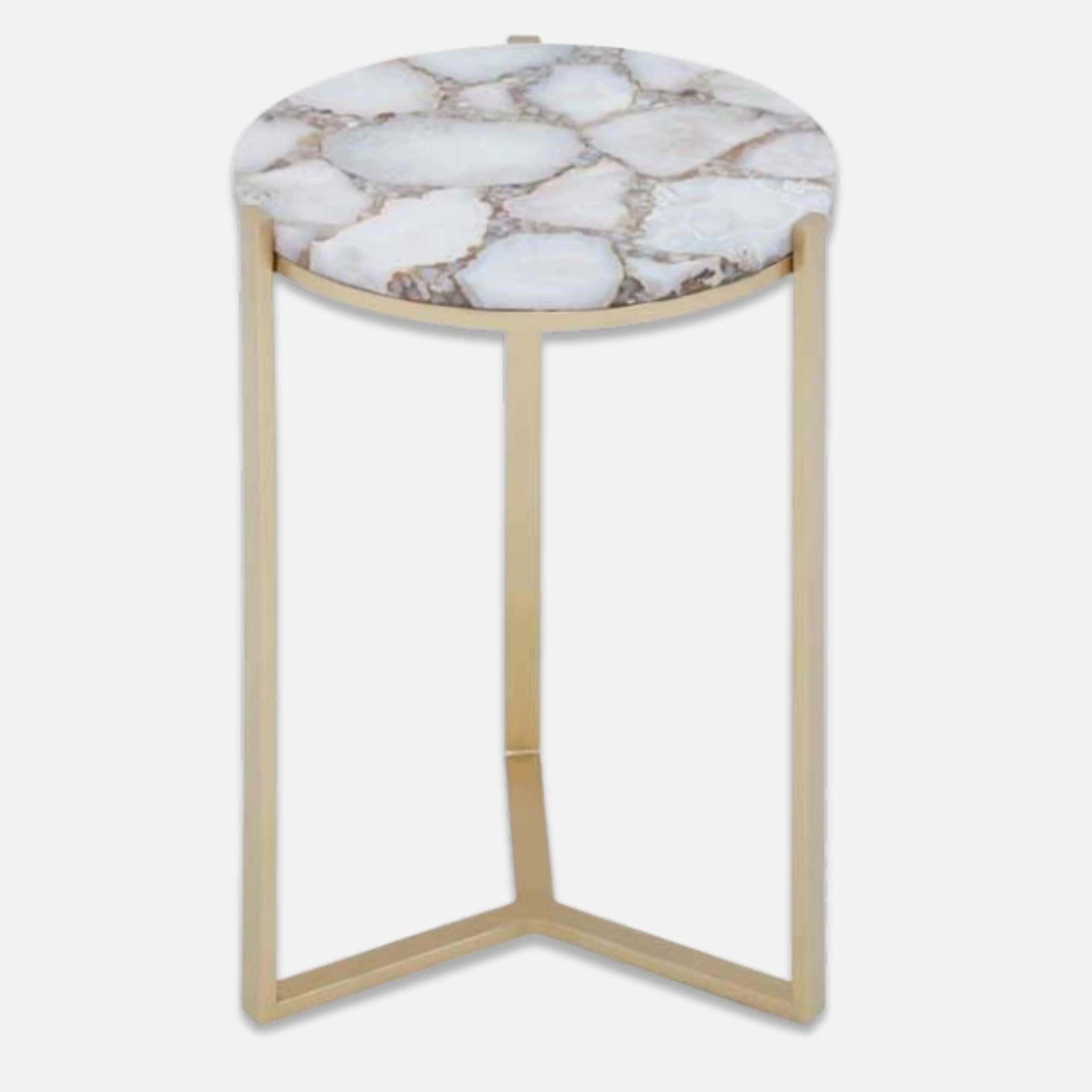Ivory & Gold Agate Side Table