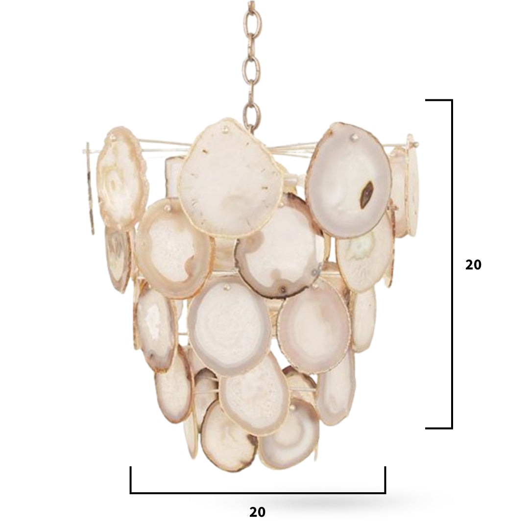 Grey and White Agate Chandelier - Image 5