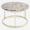 Agate Round Coffee Table On Brass Frame