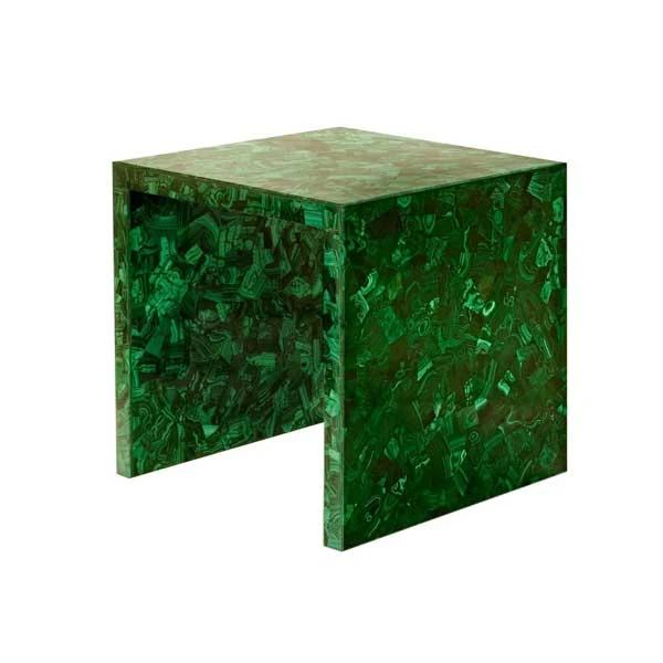 Malachite Finish Bronze Cross Table - Image 4