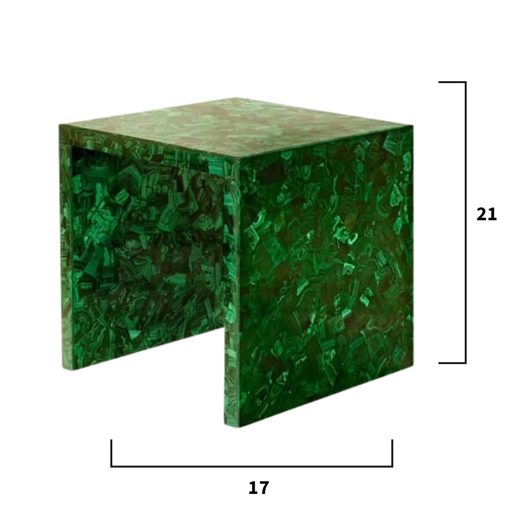 Malachite Finish Bronze Cross Table - Image 3