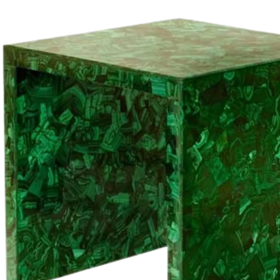 Malachite Finish Bronze Cross Table - Image 2