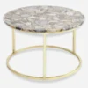 Agate Round Coffee Table On Brass Frame