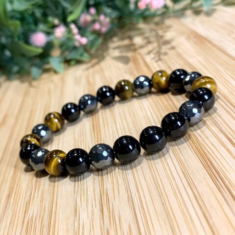 Tourmaline Tiger Eye & Faceted Bracelet